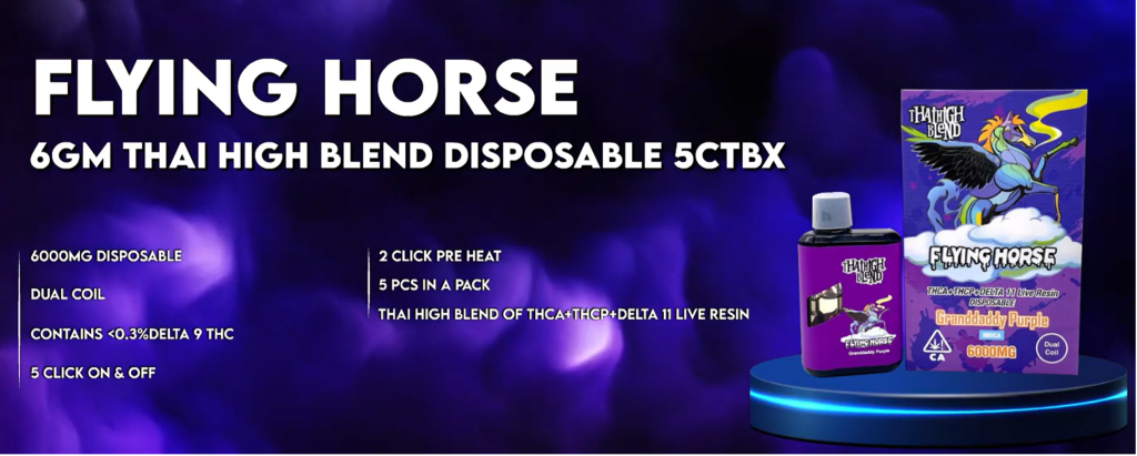 The Specifications of Flying horse 6GM Thai high blend  delta disposable 